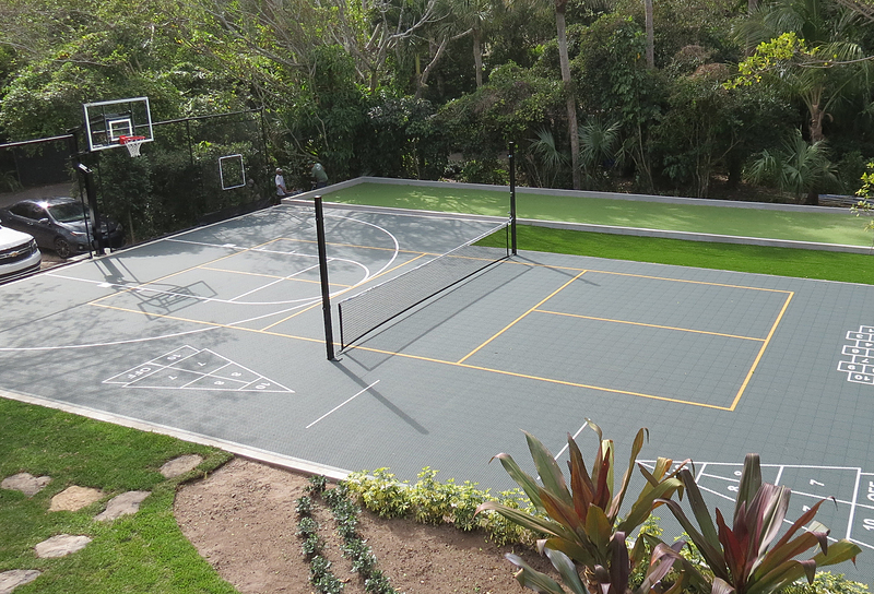 Xây sân bóng rổ - pickleball kinh tế 6 lớp sơn có 10% Hạt Cao Su MIXSPORTS trên nền xi măng